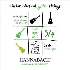 Hannabach 890MT34 Kinder Guitar Size Комплект струн для классической гитары 3/4.