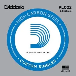 D'Addario PL022 Plain Steel Отдельная струна без обмотки, сталь, .022.